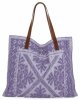 Włoska Torebka Shopper bag w Modne Wzory 5887 Jasno Fioletowa
